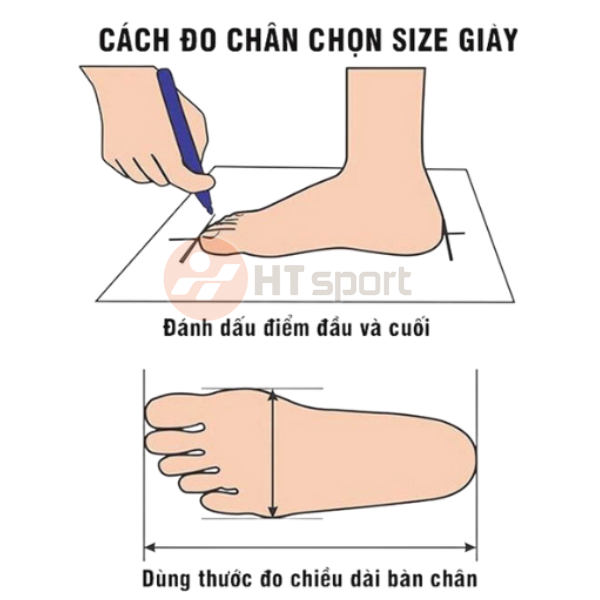 Cách đo size chân cho giày nam thể thao 