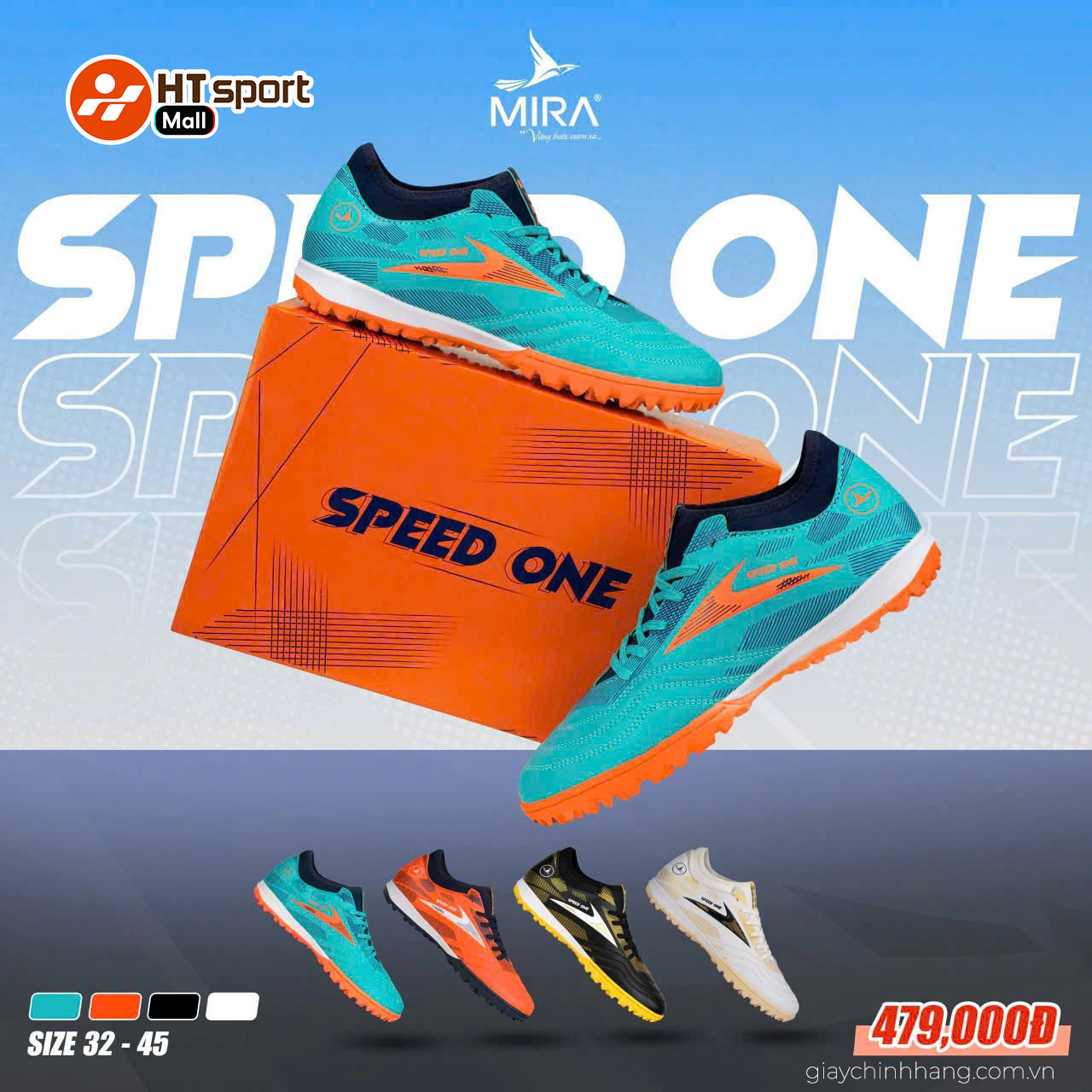 Giày đá bóng Mira Speed One – Siêu phẩm tốc độ mới tại HT Sport